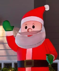 Outdoor Christmas Decorations Airblown 4.99 Ft. Animated Inflatable Santa Climbing From Chimney -Christmas Tree Decorations Shop airblown christmas inflatables 110087 a0 1000