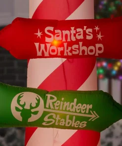 Outdoor Christmas Decorations Airblown 8 Ft. Inflatable Candy Cane With Stacking Signs -Christmas Tree Decorations Shop airblown christmas inflatables 112248 1d 1000