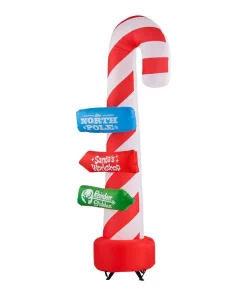 Outdoor Christmas Decorations Airblown 8 Ft. Inflatable Candy Cane With Stacking Signs -Christmas Tree Decorations Shop airblown christmas inflatables 112248 40 1000