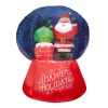 Outdoor Christmas Decorations Airblown 5.5 Ft. Projection Inflatable Snow Flurry-Snow Globe Santa On The Rooftop Scene