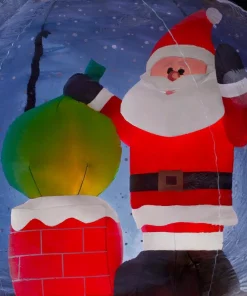 Outdoor Christmas Decorations Airblown 5.5 Ft. Projection Inflatable Snow Flurry-Snow Globe Santa On The Rooftop Scene -Christmas Tree Decorations Shop airblown christmas inflatables 114690 a0 1000