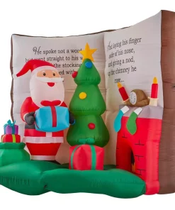 Outdoor Christmas Decorations Airblown 6.56 Ft. Inflatable Santa In Story Book Scene -Christmas Tree Decorations Shop airblown christmas inflatables 114865 40 1000