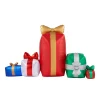 Outdoor Christmas Decorations Airblown 4.43 Ft. Inflatable Fuzzy Gift Box Scene