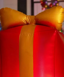 Outdoor Christmas Decorations Airblown 4.43 Ft. Inflatable Fuzzy Gift Box Scene -Christmas Tree Decorations Shop airblown christmas inflatables 118410 a0 1000