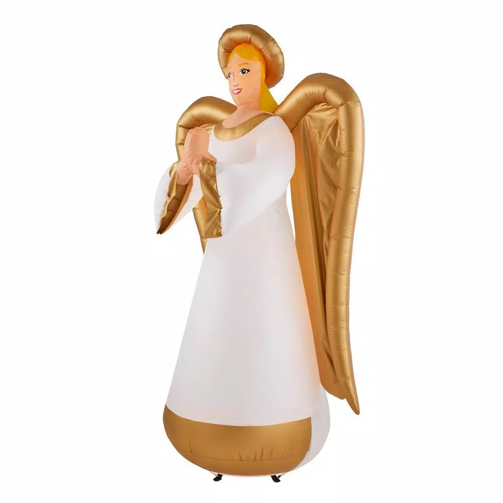 Outdoor Christmas Decorations Airblown 8 Ft. Inflatable Fuzzy Luxe Angel 3 Outdoor Christmas Decorations Airblown 8 Ft. Inflatable Fuzzy Luxe Angel - Image 3