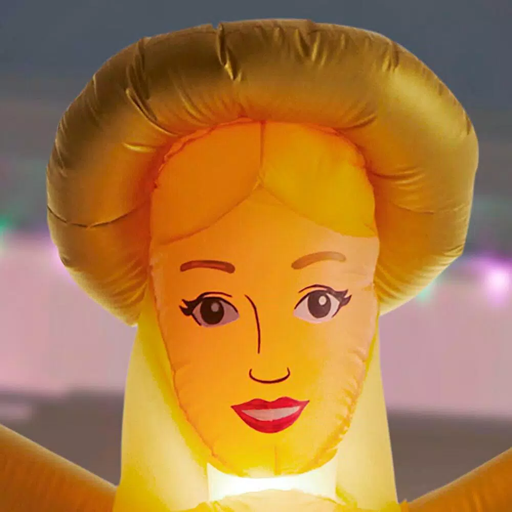 Outdoor Christmas Decorations Airblown 8 Ft. Inflatable Fuzzy Luxe Angel 4 Outdoor Christmas Decorations Airblown 8 Ft. Inflatable Fuzzy Luxe Angel - Image 4