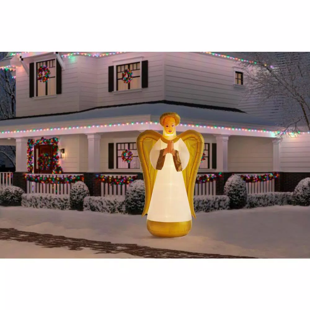 Outdoor Christmas Decorations Airblown 8 Ft. Inflatable Fuzzy Luxe Angel 2 Outdoor Christmas Decorations Airblown 8 Ft. Inflatable Fuzzy Luxe Angel - Image 2