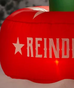 Outdoor Christmas Decorations Airblown 6.5 Ft. Animated Inflatable Santa And Reindeer Rodeo Scene -Christmas Tree Decorations Shop airblown christmas inflatables 118418 1d 1000