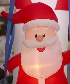 Outdoor Christmas Decorations Airblown 12 Ft. Inflatable Santa In Hot Air Balloon With Northern Sky Light Show -Christmas Tree Decorations Shop airblown christmas inflatables 82807 a0 1000
