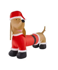 Outdoor Christmas Decorations Airblown 4 Ft. Inflatable Dachshund With Santa Outfit -Christmas Tree Decorations Shop airblown christmas inflatables 87551 40 1000