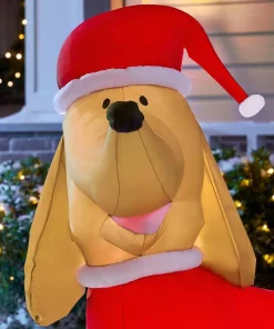 Outdoor Christmas Decorations Airblown 4 Ft. Inflatable Dachshund With Santa Outfit -Christmas Tree Decorations Shop airblown christmas inflatables 87551 a0 1000
