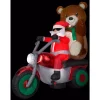 Outdoor Christmas Decorations Airblown 6.5 Ft. Inflatable Christmas Airblown Mixed Media Santa With Teddy Bear On Motorcycle