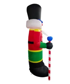 Outdoor Christmas Decorations ALEKO 96 In. Christmas Inflatable Nutcracker With UL Certified Blower And LED Lights -Christmas Tree Decorations Shop aleko christmas inflatables chid001 hd 1f 1000