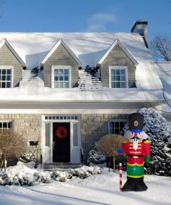 Outdoor Christmas Decorations ALEKO 96 In. Christmas Inflatable Nutcracker With UL Certified Blower And LED Lights -Christmas Tree Decorations Shop aleko christmas inflatables chid001 hd 4f 1000