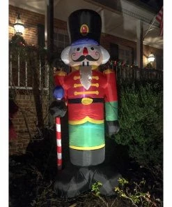 Outdoor Christmas Decorations ALEKO 96 In. Christmas Inflatable Nutcracker With UL Certified Blower And LED Lights -Christmas Tree Decorations Shop aleko christmas inflatables chid001 hd 76 1000