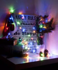 Christmas Lights ALEKO 34 Ft. 100-Light LED Multi-Color Flush Light Electric Powered Extendable Christmas Holiday Light (Lot Of 2)