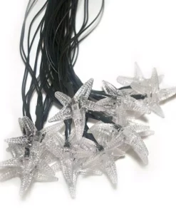 Christmas Lights ALEKO 30-Light LED White Starfish Solar Powered String Lights 7 Christmas Lights ALEKO 30-Light LED White Starfish Solar Powered String Lights -Christmas Tree Decorations Shop aleko christmas novelty lights 2sl30ledstarfishwh hd 4f 1000
