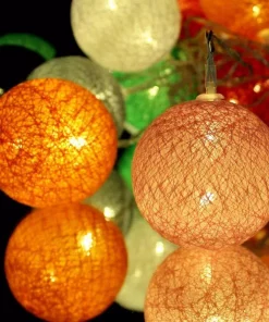 Christmas Lights ALEKO 7 Ft. 20-Light LED Multi-Color Cotton Balls String Light 5 Christmas Lights ALEKO 7 Ft. 20-Light LED Multi-Color Cotton Balls String Light -Christmas Tree Decorations Shop aleko christmas novelty lights b20ledcoballrgb hd 4f 1000