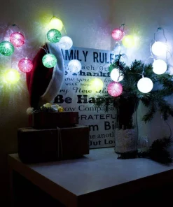 Christmas Lights ALEKO 7 Ft. 20-Light LED Multi-Color Cotton Balls String Light 5 Christmas Lights ALEKO 7 Ft. 20-Light LED Multi-Color Cotton Balls String Light -Christmas Tree Decorations Shop aleko christmas novelty lights b20ledcoballwh hd 4f 1000