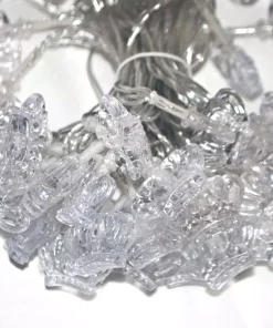 Christmas Lights ALEKO 19.5 Ft. 50-Light LED White Electric Powered String Lights -Christmas Tree Decorations Shop aleko christmas novelty lights el50ledcrown hd 1f 1000