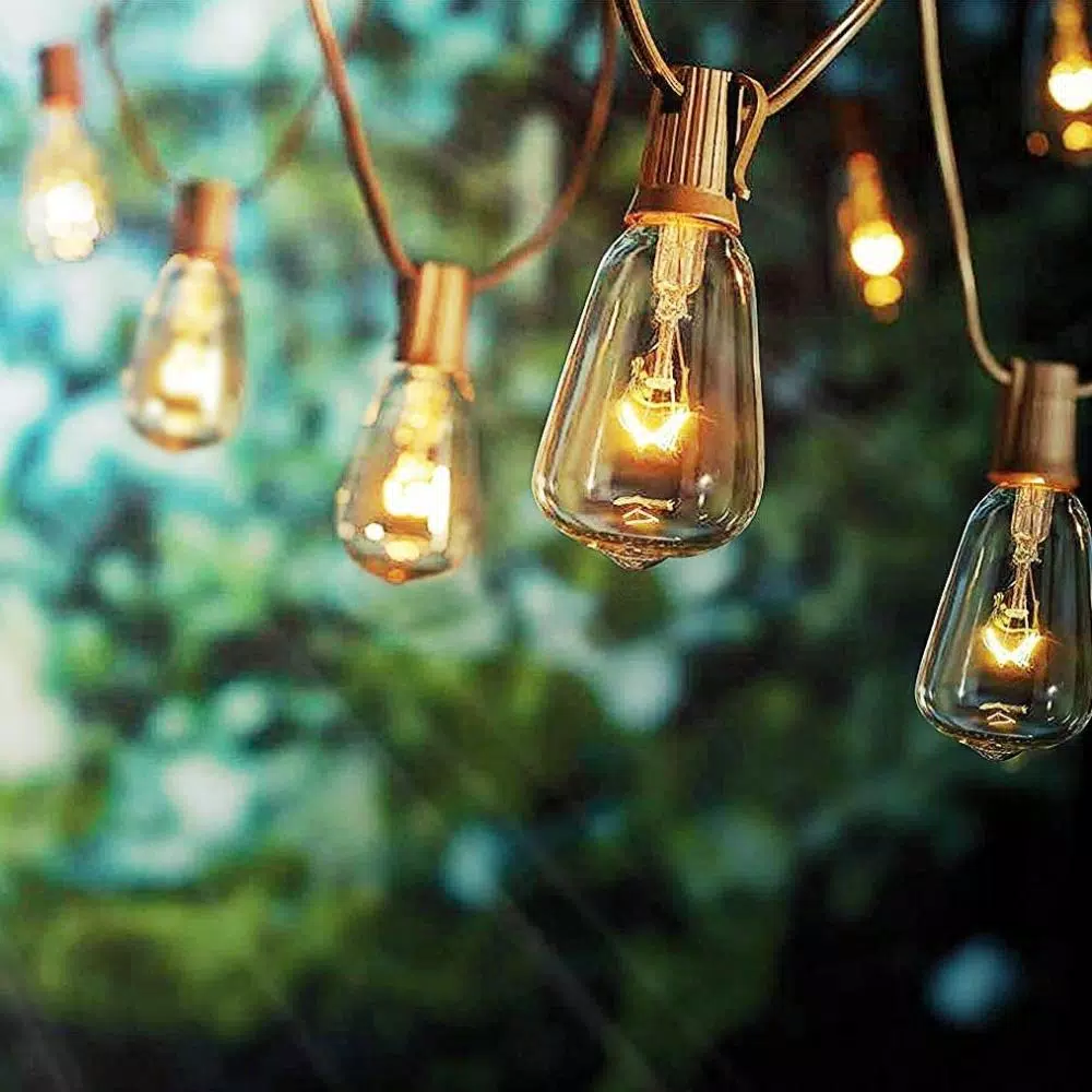 Christmas Lights ALEKO 25 Ft. 25-Light Warm White Incandescent Round Bulb Outdoor/Indoor Traditional Weatherproof Patio String Cafe Lights 6 Christmas Lights ALEKO 25 Ft. 25-Light Warm White Incandescent Round Bulb Outdoor/Indoor Traditional Weatherproof Patio String Cafe Lights - Image 6