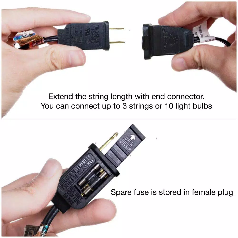 Christmas Lights ALEKO 25 Ft. 25-Light Warm White Incandescent Round Bulb Outdoor/Indoor Traditional Weatherproof Patio String Cafe Lights 3 Christmas Lights ALEKO 25 Ft. 25-Light Warm White Incandescent Round Bulb Outdoor/Indoor Traditional Weatherproof Patio String Cafe Lights - Image 3