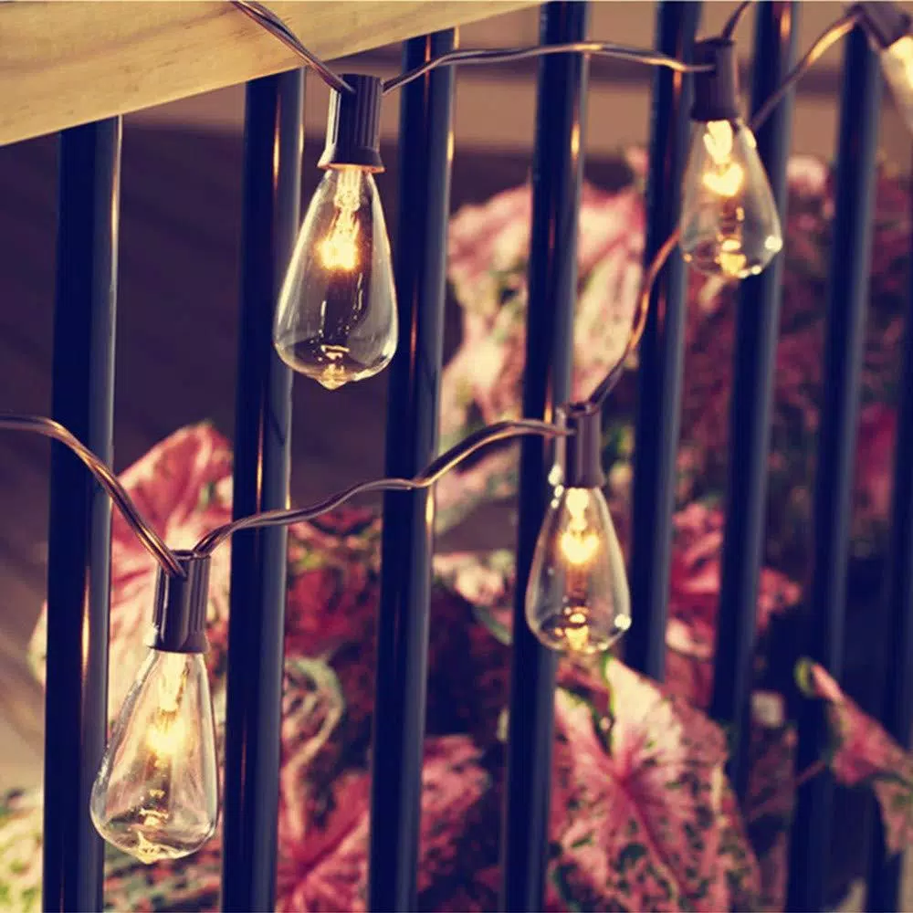 Christmas Lights ALEKO 25 Ft. 25-Light Warm White Incandescent Round Bulb Outdoor/Indoor Traditional Weatherproof Patio String Cafe Lights 4 Christmas Lights ALEKO 25 Ft. 25-Light Warm White Incandescent Round Bulb Outdoor/Indoor Traditional Weatherproof Patio String Cafe Lights - Image 4