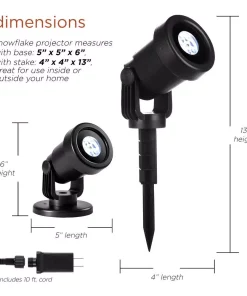 Christmas Lights Alpine Corporation Christmas Rotating Projection With White LED Lights, Snowflake Design -Christmas Tree Decorations Shop alpine corporation christmas light projectors maw102bb tm 40 1000