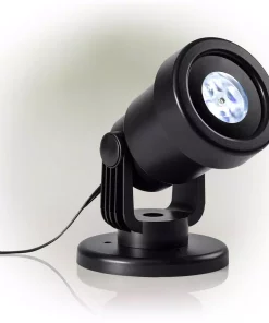 Christmas Lights Alpine Corporation Christmas Rotating Projection With White LED Lights, Snowflake Design