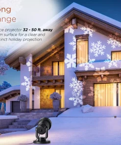 Christmas Lights Alpine Corporation Christmas Rotating Projection With White LED Lights, Snowflake Design -Christmas Tree Decorations Shop alpine corporation christmas light projectors maw102bb tm 66 1000