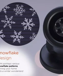 Christmas Lights Alpine Corporation Christmas Rotating Projection With White LED Lights, Snowflake Design -Christmas Tree Decorations Shop alpine corporation christmas light projectors maw102bb tm 77 1000