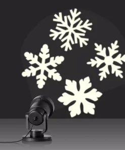 Christmas Lights Alpine Corporation Christmas Rotating Projection With White LED Lights, Snowflake Design -Christmas Tree Decorations Shop alpine corporation christmas light projectors maw102bb tm c3 1000