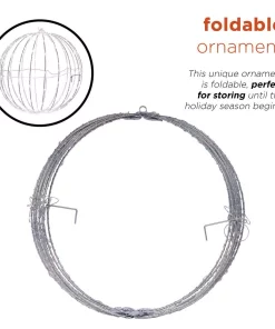 Christmas Tree Decorations Alpine Corporation 16 In. Diameter Foldable Metal Sphere Ornament With Multi-Colored LED Lights -Christmas Tree Decorations Shop alpine corporation christmas ornaments bst170mc 77 1000