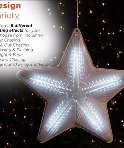 Christmas Tree Decorations Alpine Corporation 19 In. Tall Christmas 3D Hanging Star Ornament Decoration With LED Lights -Christmas Tree Decorations Shop alpine corporation christmas ornaments cfy108 1d 1000