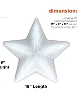 Christmas Tree Decorations Alpine Corporation 19 In. Tall Christmas 3D Hanging Star Ornament Decoration With LED Lights -Christmas Tree Decorations Shop alpine corporation christmas ornaments cfy108 40 1000