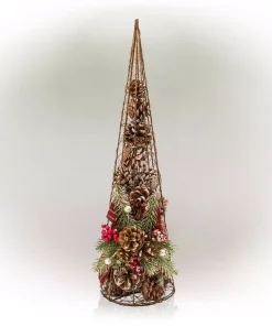 Christmas Tree Decorations Alpine Corporation 20 In. Tall Rustic Pinecone Christmas Tree Decor