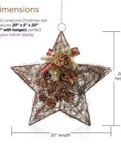 Christmas Tree Decorations Alpine Corporation 20 In. Tall Hanging Rustic Pinecone Christmas Star Decor 11 Christmas Tree Decorations Alpine Corporation 20 In. Tall Hanging Rustic Pinecone Christmas Star Decor -Christmas Tree Decorations Shop alpine corporation christmas ornaments cim306hh 40 1000