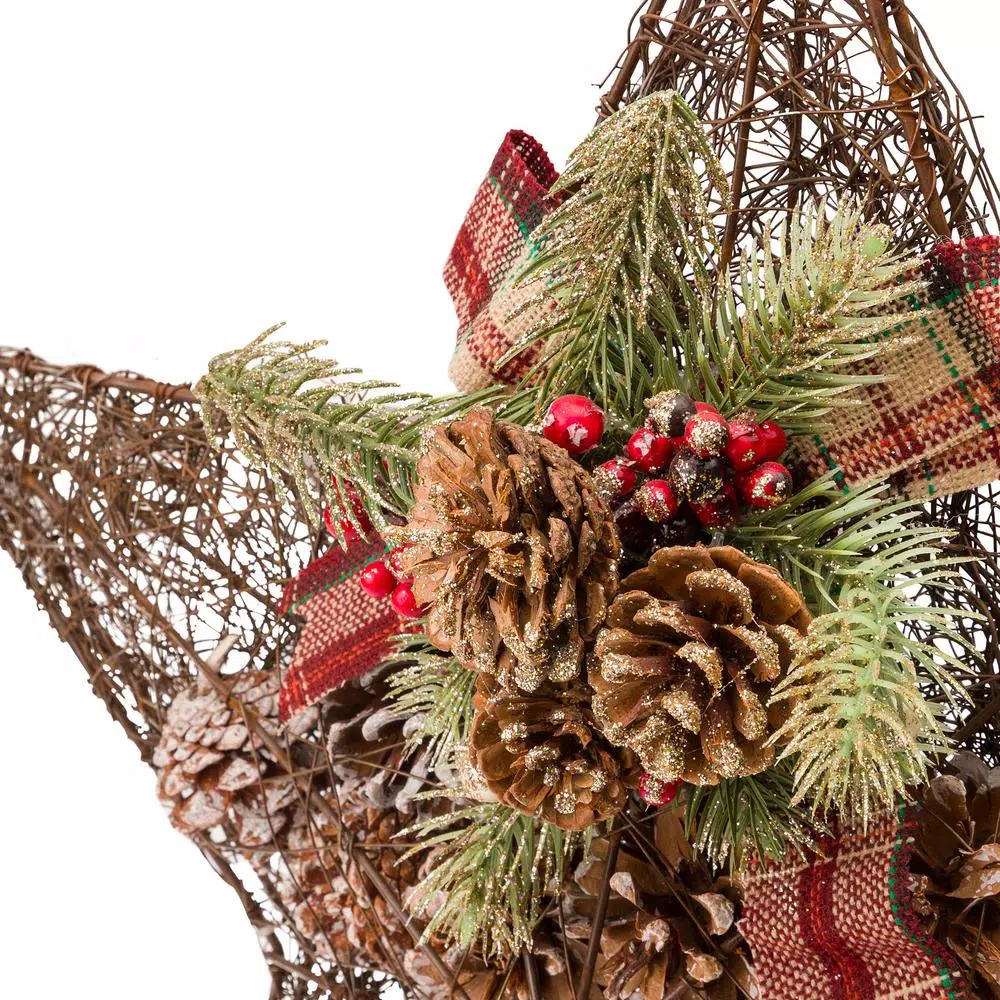 Christmas Tree Decorations Alpine Corporation 20 In. Tall Hanging Rustic Pinecone Christmas Star Decor 9 Christmas Tree Decorations Alpine Corporation 20 In. Tall Hanging Rustic Pinecone Christmas Star Decor - Image 9