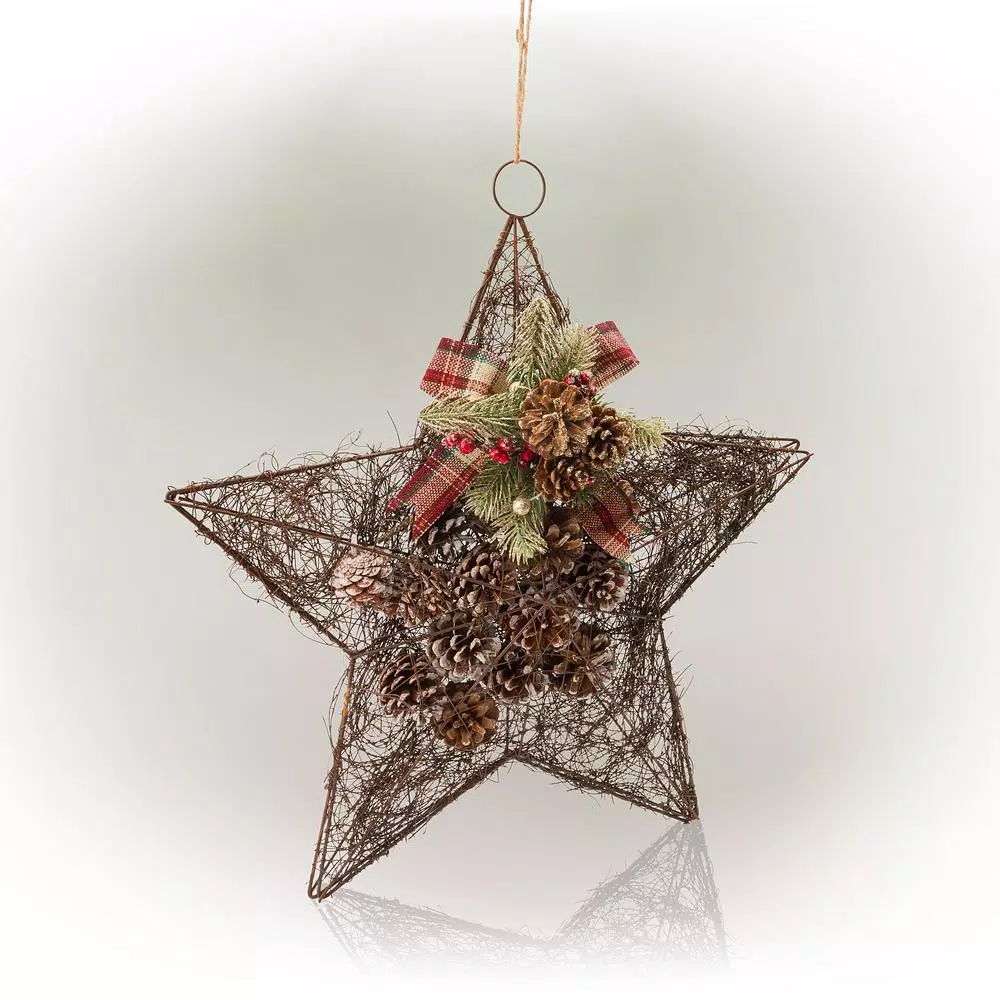 Christmas Tree Decorations Alpine Corporation 20 In. Tall Hanging Rustic Pinecone Christmas Star Decor 1 Christmas Tree Decorations Alpine Corporation 20 In. Tall Hanging Rustic Pinecone Christmas Star Decor