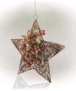 Christmas Tree Decorations Alpine Corporation 20 In. Tall Hanging Rustic Pinecone Christmas Star Decor 14 Christmas Tree Decorations Alpine Corporation 20 In. Tall Hanging Rustic Pinecone Christmas Star Decor -Christmas Tree Decorations Shop alpine corporation christmas ornaments cim306hh c3 1000