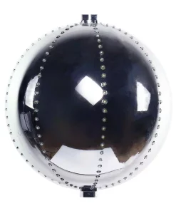 Christmas Tree Decorations Alpine Corporation 13 In. Tall Multi-Color LED Lights Alpine Hanging Christmas Ball Ornament, Silver