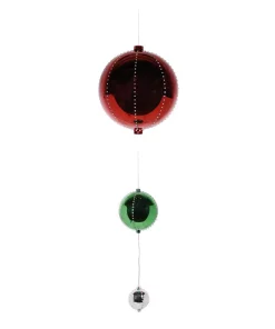 Christmas Tree Decorations Alpine Corporation 3-Tier Indoor/Outdoor Hanging Christmas Ornaments With Chasing LED Lights