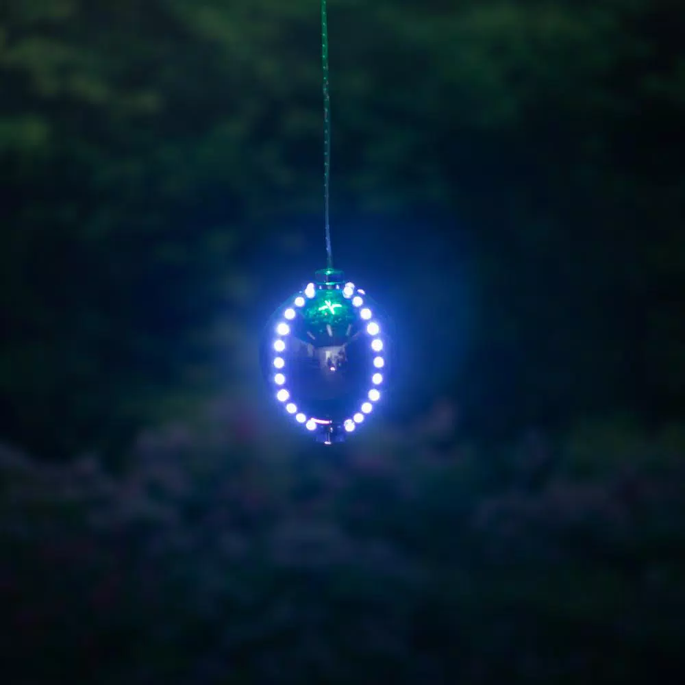 Christmas Tree Decorations Alpine Corporation 3-Tier Indoor/Outdoor Hanging Christmas Ornaments With Chasing LED Lights 8 Christmas Tree Decorations Alpine Corporation 3-Tier Indoor/Outdoor Hanging Christmas Ornaments With Chasing LED Lights - Image 8