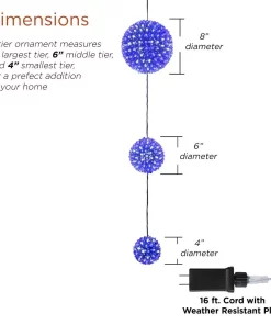 Christmas Tree Decorations Alpine Corporation 37 In. Tall 3-Tier Christmas Ornaments With Chasing Blue And White LED Lights -Christmas Tree Decorations Shop alpine corporation christmas ornaments cor164 40 1000