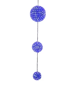 Christmas Tree Decorations Alpine Corporation 37 In. Tall 3-Tier Christmas Ornaments With Chasing Blue And White LED Lights