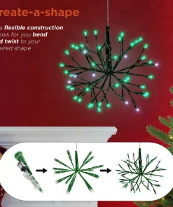 Christmas Tree Decorations Alpine Corporation 10 In. Tall Christmas Twig Snowflake Ornament With LED Lights, Green -Christmas Tree Decorations Shop alpine corporation christmas ornaments crd100s gn 1d 1000