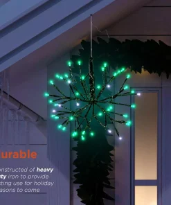 Christmas Tree Decorations Alpine Corporation 10 In. Tall Christmas Twig Snowflake Ornament With LED Lights, Green -Christmas Tree Decorations Shop alpine corporation christmas ornaments crd100s gn 66 1000