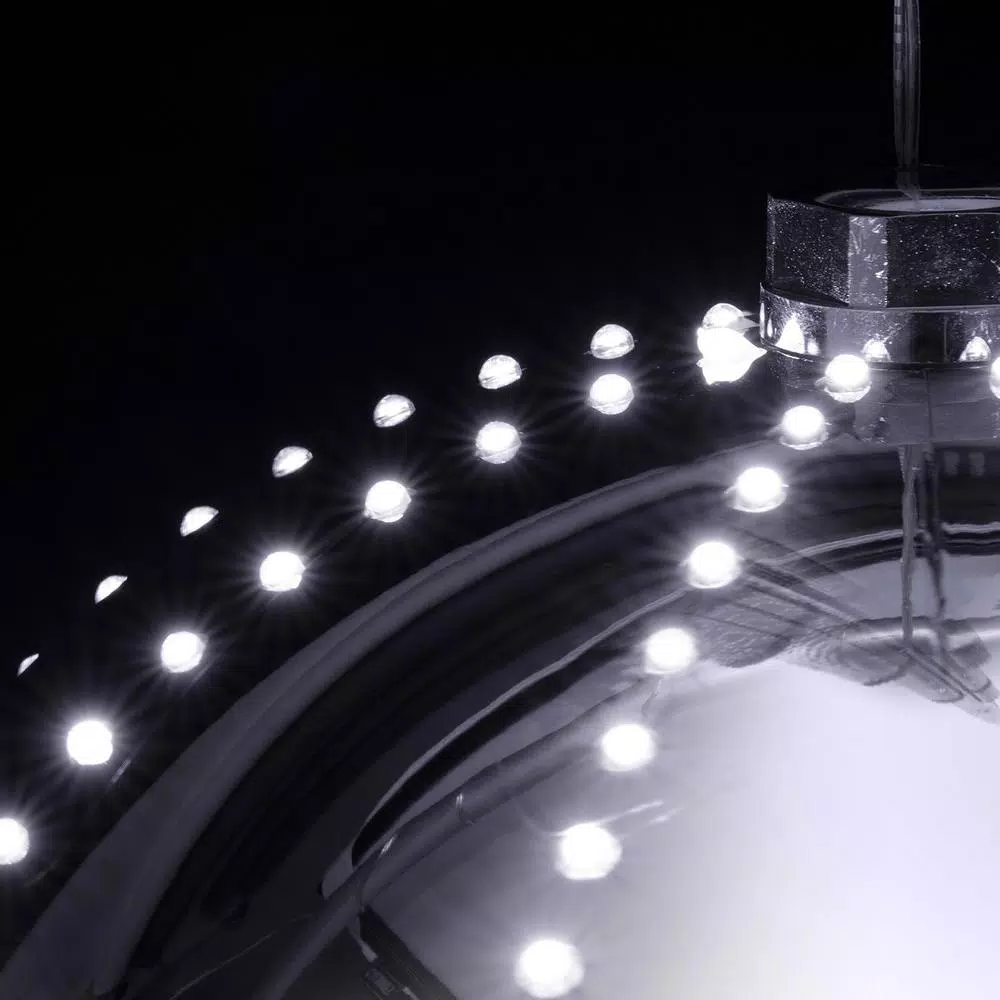 Christmas Tree Decorations Alpine Corporation 13 In. Tall Large Hanging Christmas Ball Ornament With LED Lights, Silver 10 Christmas Tree Decorations Alpine Corporation 13 In. Tall Large Hanging Christmas Ball Ornament With LED Lights, Silver - Image 10