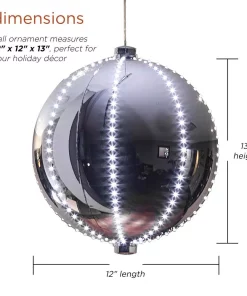 Christmas Tree Decorations Alpine Corporation 13 In. Tall Large Hanging Christmas Ball Ornament With LED Lights, Silver 12 Christmas Tree Decorations Alpine Corporation 13 In. Tall Large Hanging Christmas Ball Ornament With LED Lights, Silver -Christmas Tree Decorations Shop alpine corporation christmas ornaments lpa108l sl 40 1000
