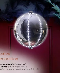 Christmas Tree Decorations Alpine Corporation 13 In. Tall Large Hanging Christmas Ball Ornament With LED Lights, Silver 13 Christmas Tree Decorations Alpine Corporation 13 In. Tall Large Hanging Christmas Ball Ornament With LED Lights, Silver -Christmas Tree Decorations Shop alpine corporation christmas ornaments lpa108l sl a0 1000